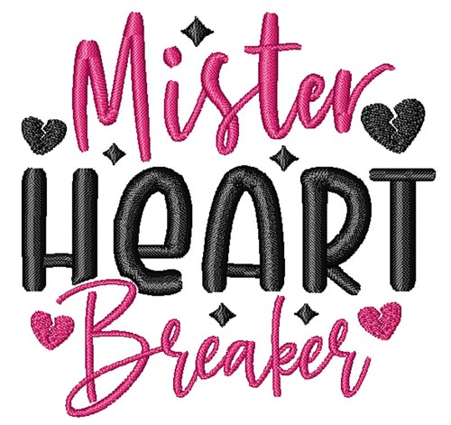 Mister Heart Breaker Machine Embroidery Design