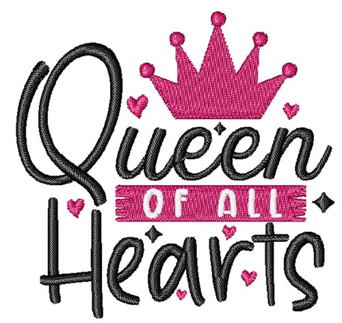Queen Of All Hearts Machine Embroidery Design