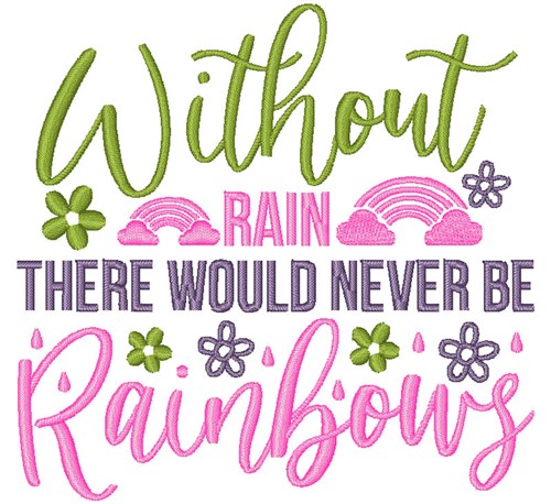 Rain & Rainbows Machine Embroidery Design