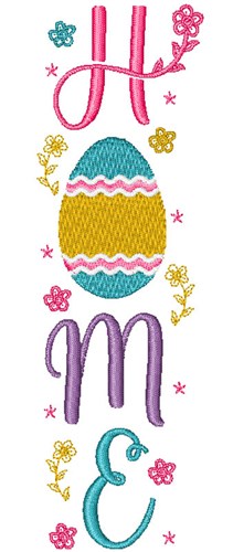 Easter Home Banner Machine Embroidery Design
