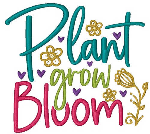 Plant Grow Bloom Machine Embroidery Design