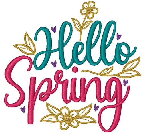 Hello Spring Flowers Machine Embroidery Design