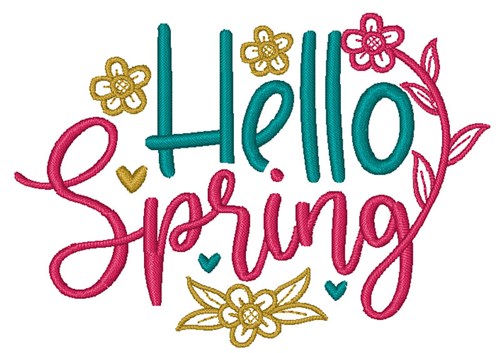 Hello Spring Daisies Machine Embroidery Design