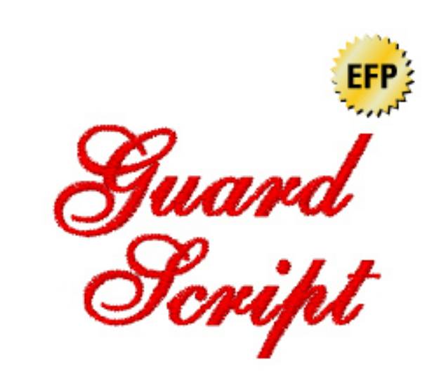 Picture of Guard Script Embroidery Font
