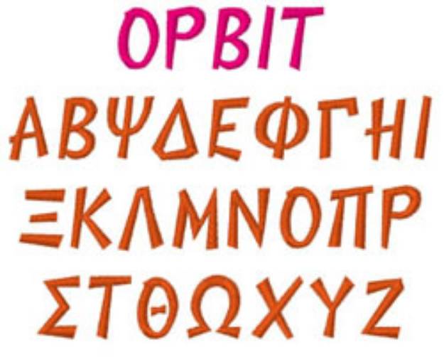 Picture of Greek Orbit Embroidery Font