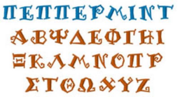 Picture of Greek Peppermint Embroidery Font