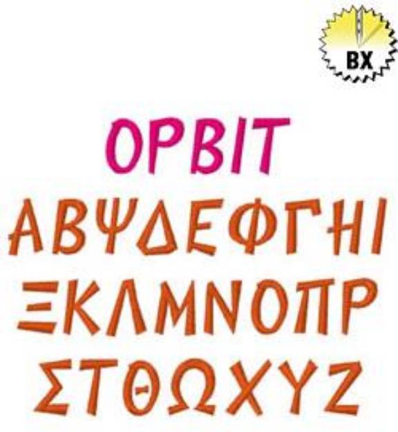 Picture of Greek Orbit Embroidery Font