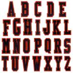 Picture of Athletic Applique Letters 2 color Embroidery Font