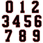 Picture of Athletic Applique Numbers 2 Color Embroidery Font