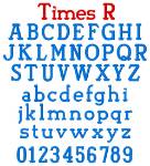 Picture of TimesR Embroidery Font