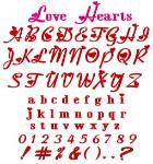 Picture of Love Hearts Embroidery Font