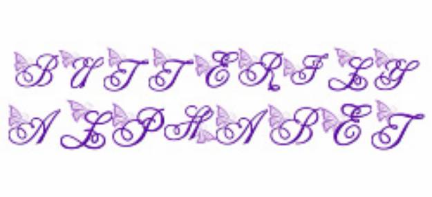Picture of Butterfly Alphabet Embroidery Font