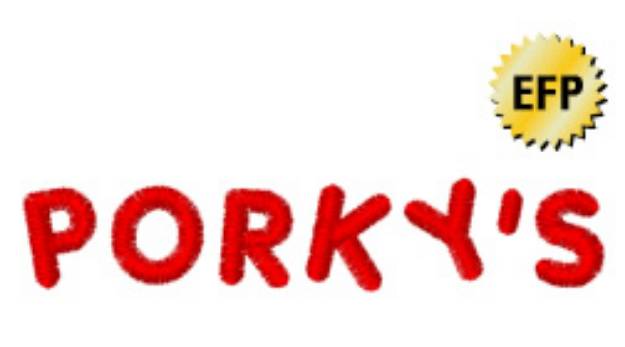 Picture of Porkys Embroidery Font