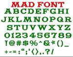 Picture of Mad Font Embroidery Font