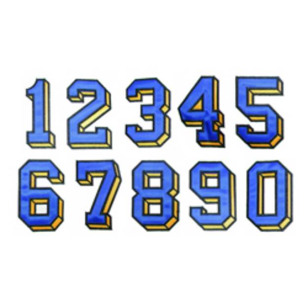 Picture of Applique Numbers Embroidery Font
