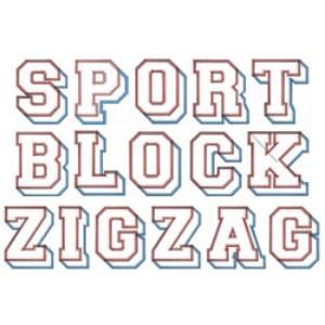 Picture of Sports Block Zig Zag Embroidery Font