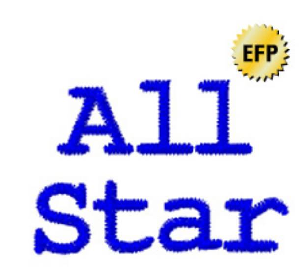 Picture of All Star Embroidery Font