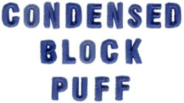 Picture of Condensed Block Puff Embroidery Font