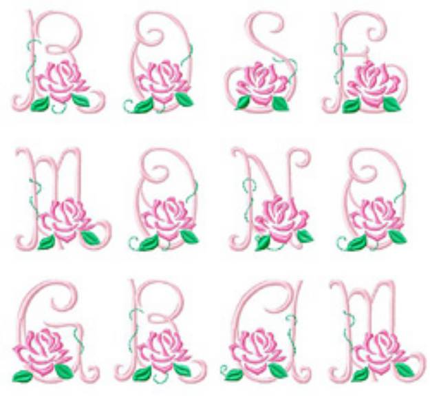 Picture of Rose Monogram Embroidery Font