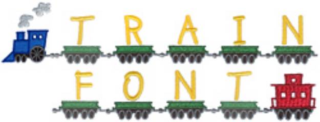 Picture of Train Alphabet Embroidery Font
