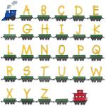 Picture of Train Alphabet Embroidery Font