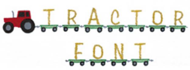 Picture of Tractor Alphabet Embroidery Font
