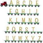 Picture of Tractor Alphabet Embroidery Font