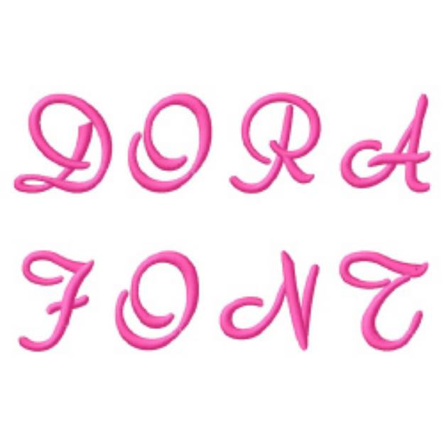 Picture of Dora Font Embroidery Font