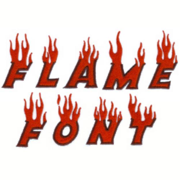Picture of Flame Font Embroidery Font