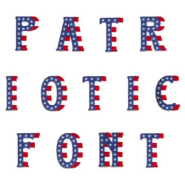 Picture of Patriotic Alphabet Embroidery Font