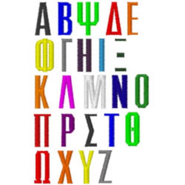 Picture of Greek Letters EXCURSIONS Embroidery Font