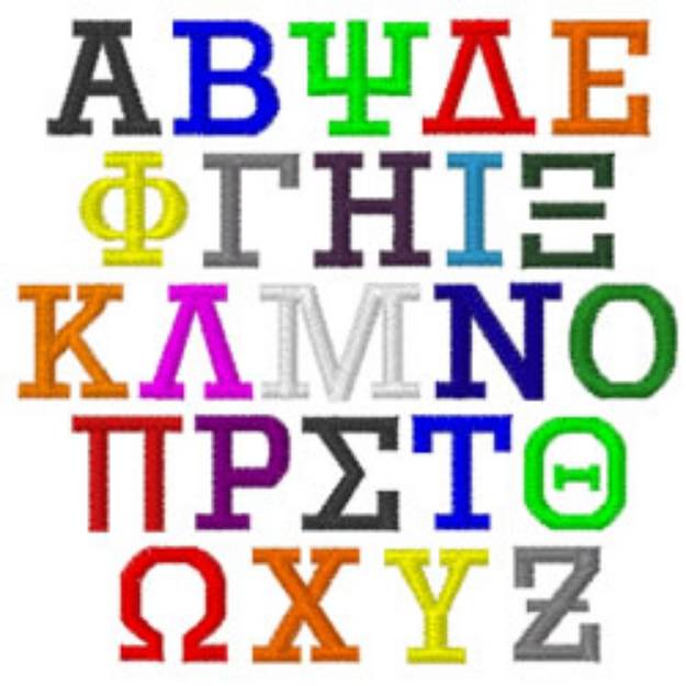Picture of Greek Letters SUTHER Embroidery Font