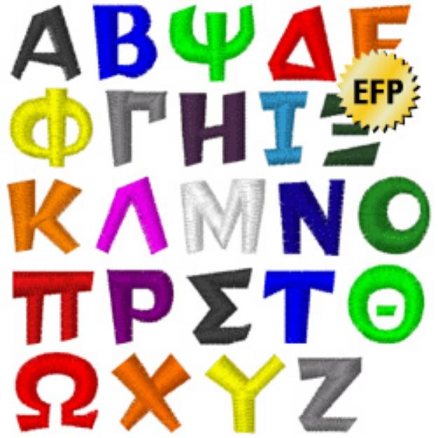 Picture of Greek Letters TEAMSPIRIT Embroidery Font