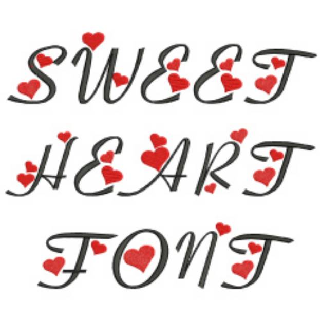 Picture of Sweetheart Font Embroidery Font