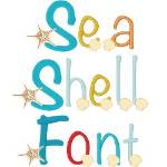 Picture of Seashell font Embroidery Font