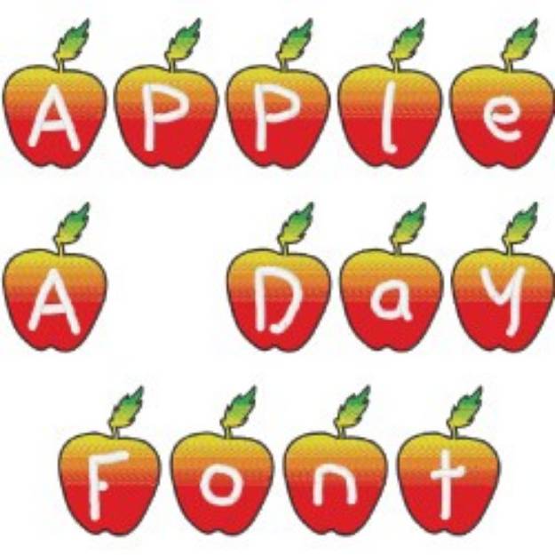 Picture of Apple  font  Embroidery Font
