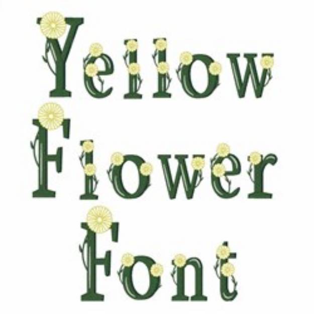 Picture of Yellow Flower Font Embroidery Font