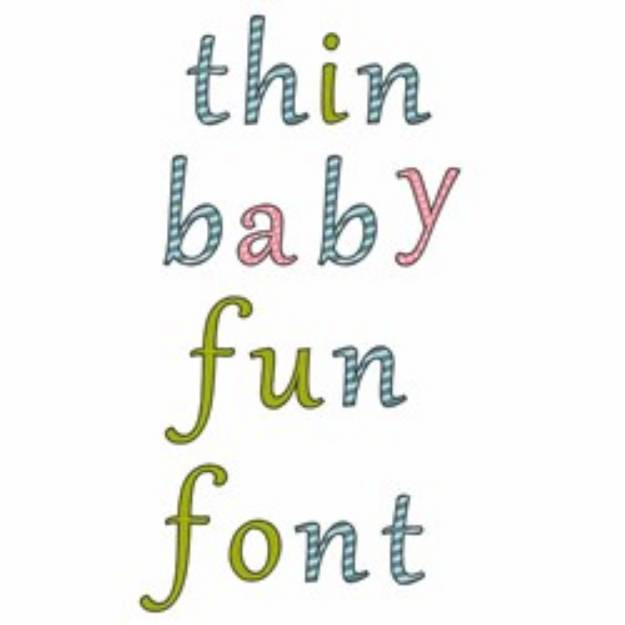Picture of Thin Baby Fun Embroidery Font