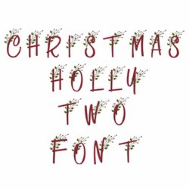 Picture of Christmas Holly Two Embroidery Font