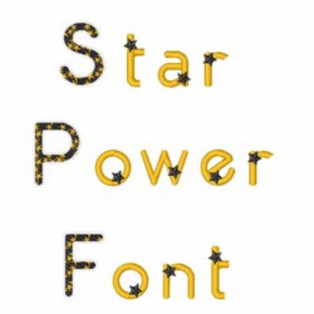 Picture of Star Power Font Embroidery Font