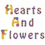 Picture of Hearts and Flowers Embroidery Font