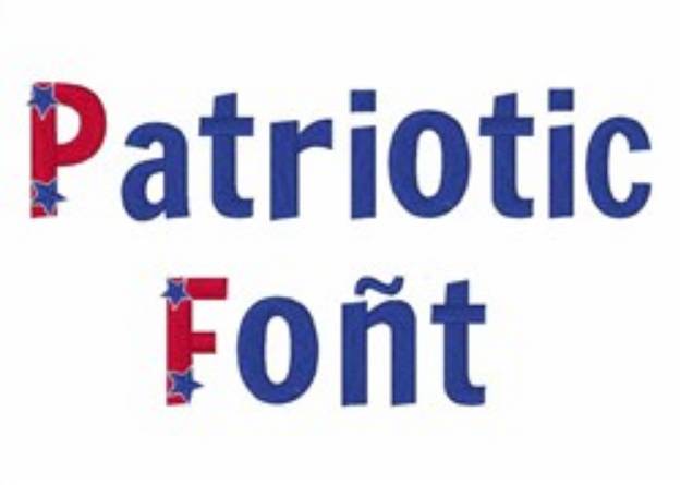 Picture of Patriotic Font Embroidery Font