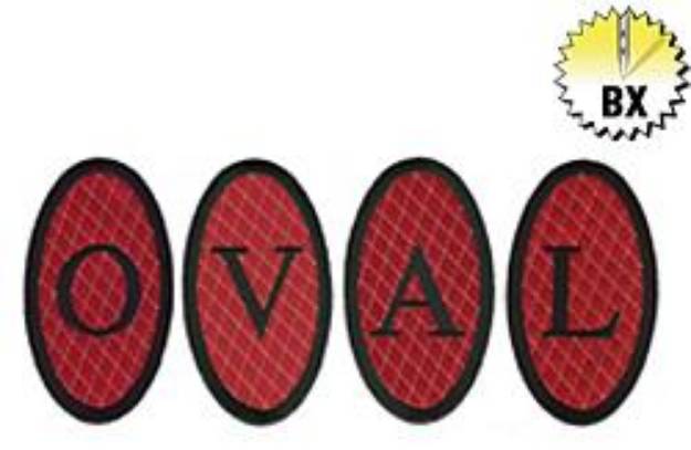 Picture of Oval Applique Embroidery Font