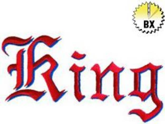 Picture of King Embroidery Font