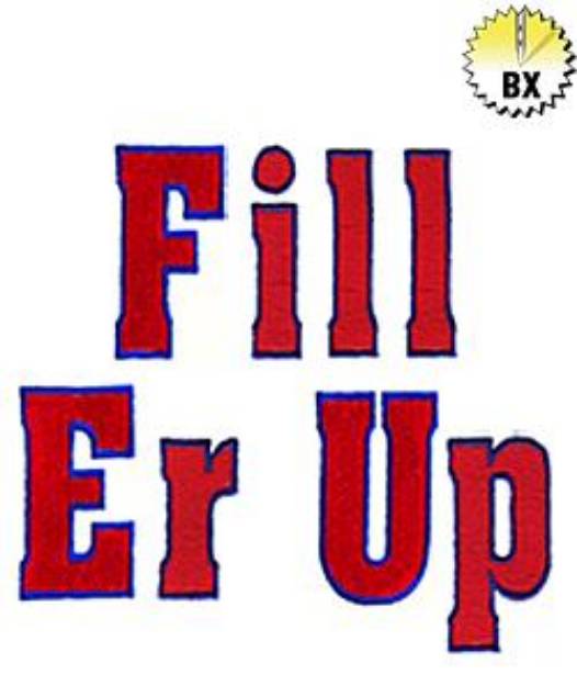 Picture of Fill Er up Embroidery Font