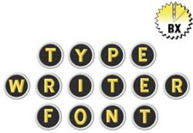 Picture of Typewriter Alphabet Embroidery Font