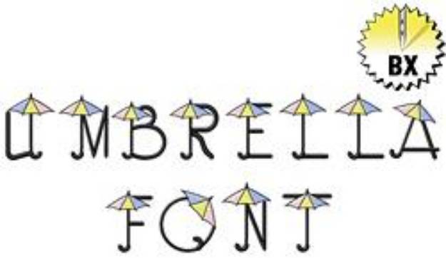 Picture of Umbrella Alphabet Embroidery Font