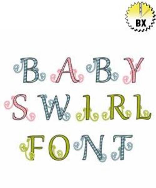 Picture of Baby Swirl Font Embroidery Font