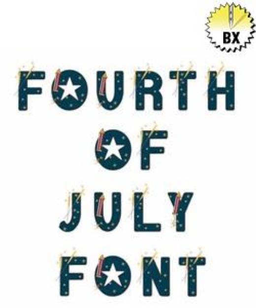 Picture of Fourth Of July Embroidery Font