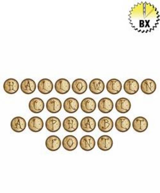Picture of Halloween Circle Alphabet Embroidery Font